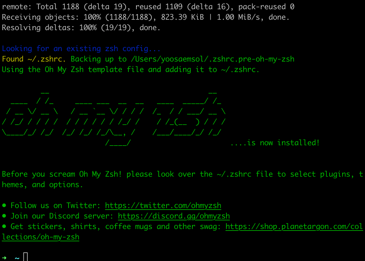 oh-my-zsh install